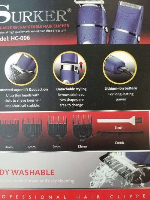 SURKER Electric Hair Clipper trimmer for men and Electric Beard Razor wet dry