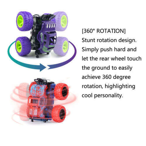 Mini 4WD Inertia Rotatable Car Toy  Friction Power Four-wheeled Off-road Vehicle Diecast Model