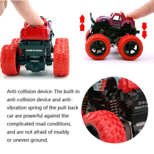 Mini 4WD Inertia Rotatable Car Toy  Friction Power Four-wheeled Off-road Vehicle Diecast Model