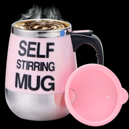 Battery Operated Stainless Steel Self Stirring Mug Skidproof coffee cup