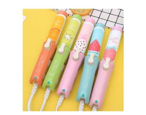 2In1 Fashion 220v Electric Hair Straightener Mini Hair Curling Irons Travel Hair Tools Cute Iron