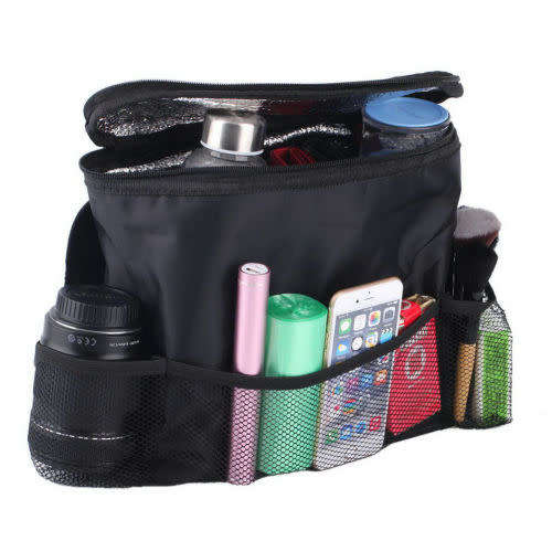 Car Seat Side Back Storage Vehicle Multi Pocket Holder Organizer String Bag Black