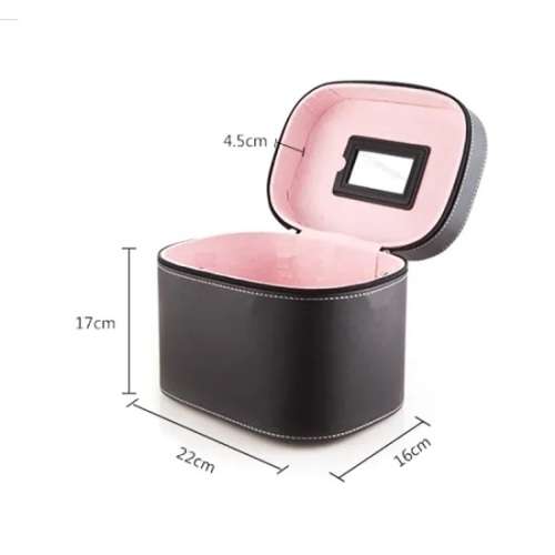 3 Piece Luxury Modella Unique Zipper Makeup travel Bag Cosmetic Bag PU with Mirror