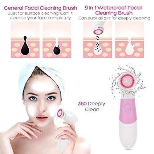 Face Cleaner Electric Brush /Facial Massager (9 in 1 massager2) - Pack of 9