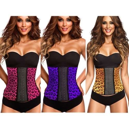 Leopard corset  Waist Abdomen Band (Leopard colour )  red  / yellow ,size : xxl/ xxxl