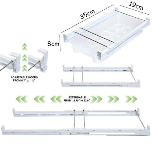 Smart Design Refrigerator Pull Out Adjustable Egg Drawer