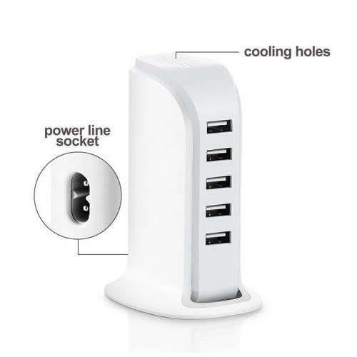 5 Port USB Charging Stand