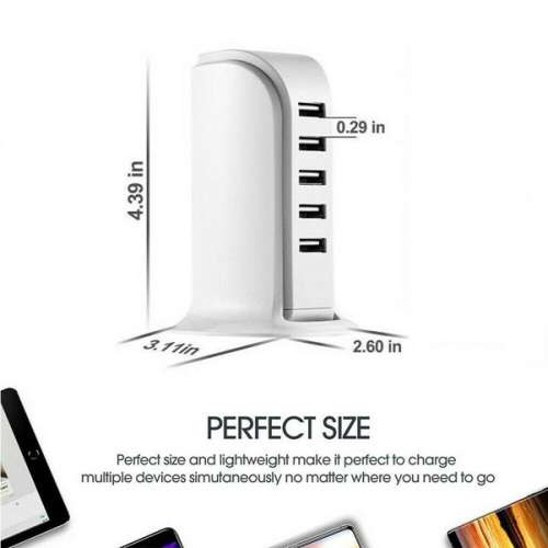 5 Port USB Charging Stand