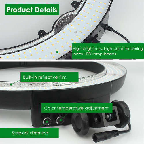18'' 5500K 55W Fill Light Dimmable LED Ring Tripod Camera Selfie LED Lamp Adjustable