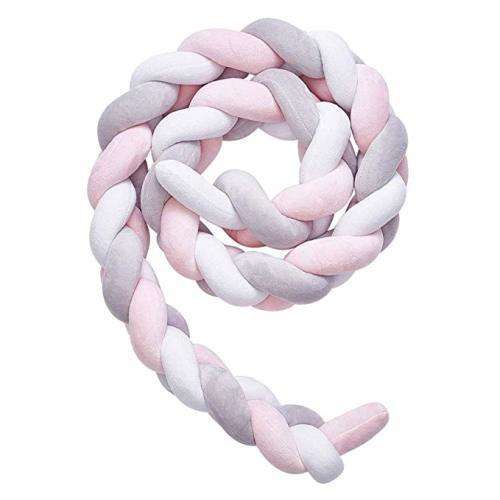 Baby Crib Cot Bumper Braid Pillow Plush Knot Cushion