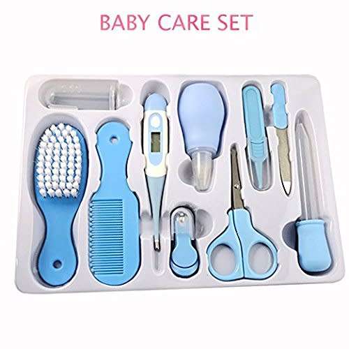 10 pcs Baby Health Care Kit Cleaning Products Thermometer Nail Clippers Scissors Tweezers Grooming S