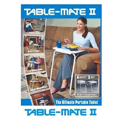 WHITE Table-mate 2 The Adjustable, Portable, Folding Table