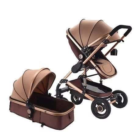 2 in 1 BABY PRAM STROLLER - Dark Brown (Chocolate)