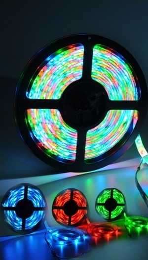 RGB 5M Waterproof LED Colorful RGB Flexible Led Light Strip + Remote + 12V Adapter