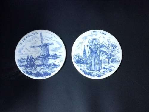 Delft blue Ceramic round tile Coasters