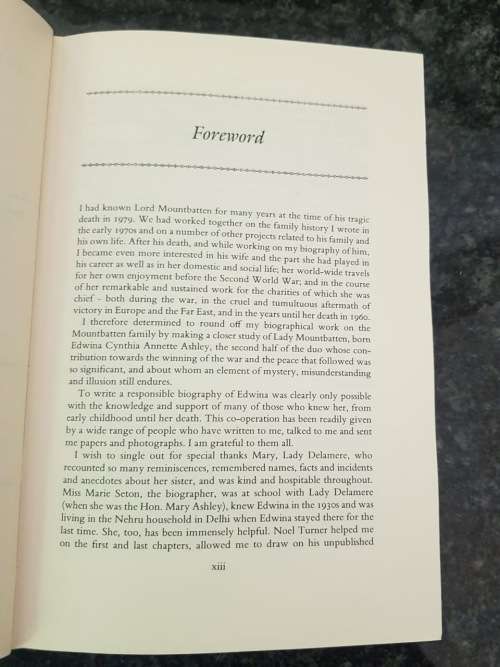 Edwina by Richard Hough, First Edition  Countess Mountbatten of Burma