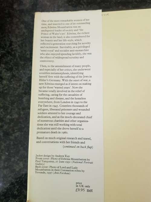 Edwina by Richard Hough, First Edition  Countess Mountbatten of Burma