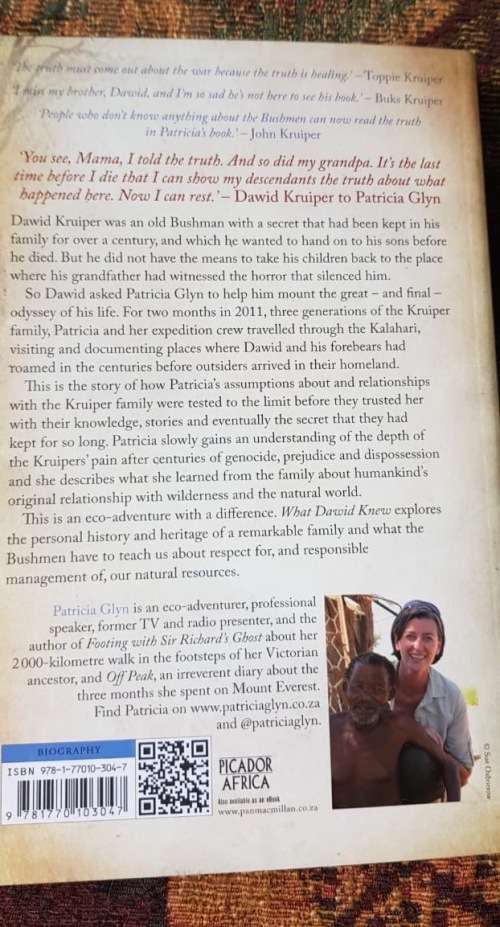 Signed copy of What David Knew by Patricia Glyn and To Die at Sunset by Elsa Joubert