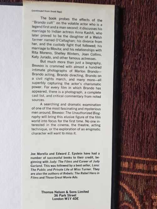Brando, First Edition, the unauthorised biography by Joe Morella and Edward Epstein