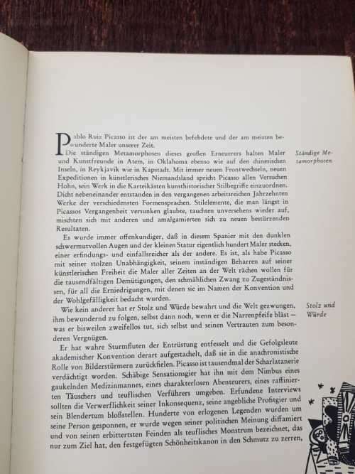 Picasso, First Edition by Von Lothar-Günter Buchheim, Picture biography