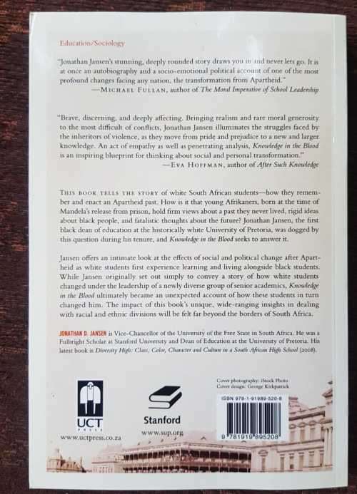 Knowledge in the Blood, SIGNED copy by Jonathan D. Jansen