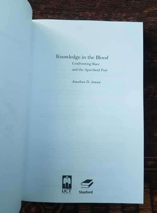 Knowledge in the Blood, SIGNED copy by Jonathan D. Jansen