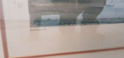 Palermo La Marina   orginal print vintage with general view of the Palermo navy  The original e