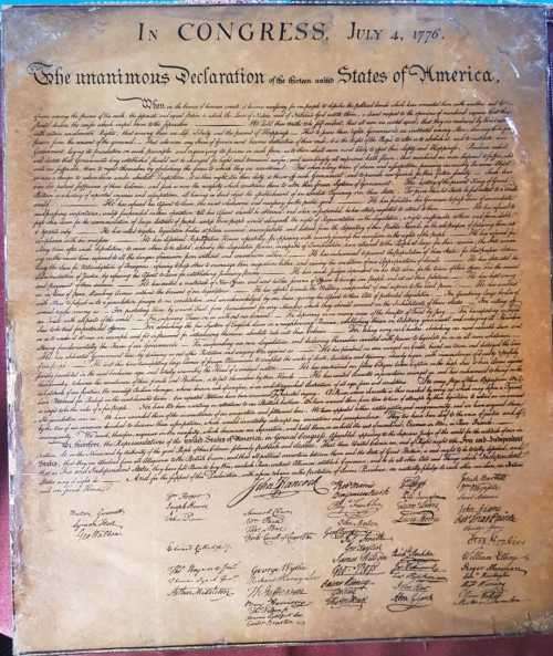 Civil War Trumpet of Wrath and Frame 1776 Declaration of Independence USA