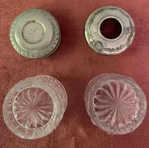 Vintage hobnail cut glass dressing table trinket or cosmetic jars