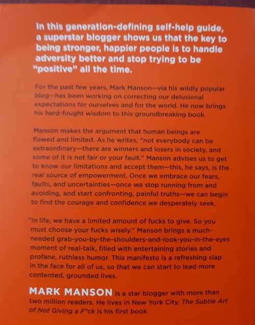 The Art of Subtle not giving a F*ck by Mark Manson
