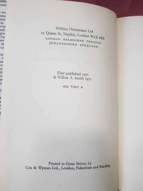 Wilbur Smith The Diamond Hunters, First Edition hardcover Heinemann