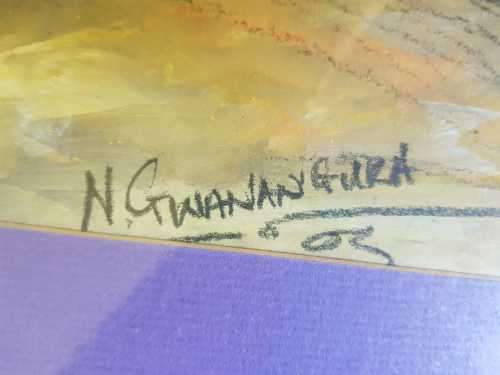 Art original South African Art   Oil on board 2003 by N. Gwanangura - Collectible