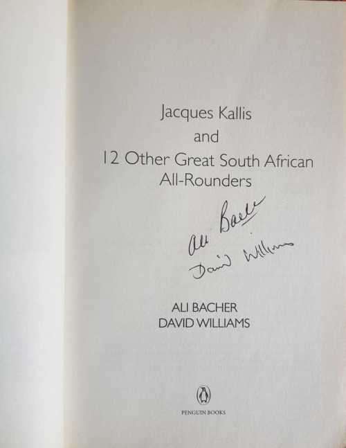 Cricket Jacques Kallis signed Ali Bacher and Williams cricket ball autograph Fanie de Villers
