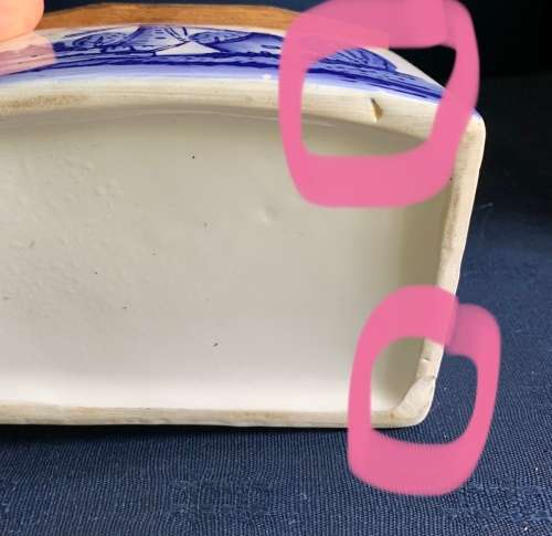 Vintage Delft look salt box cellar