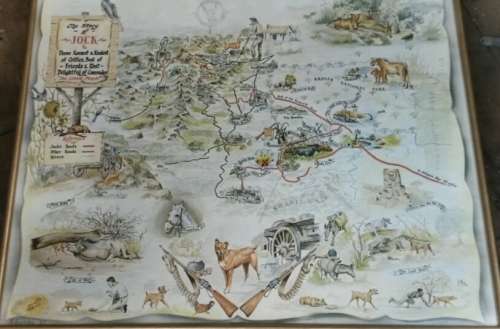 JOCK OF THE BUSHVELD Pictorial Map by E Buckley 1957