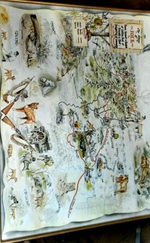JOCK OF THE BUSHVELD Pictorial Map by E Buckley 1957