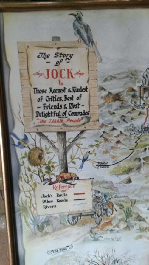 JOCK OF THE BUSHVELD Pictorial Map by E Buckley 1957