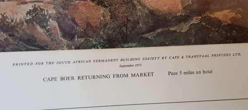 BOER CAPE BOER RETURNING FROM MARKET (1855)  LITHO/PRINT  1973