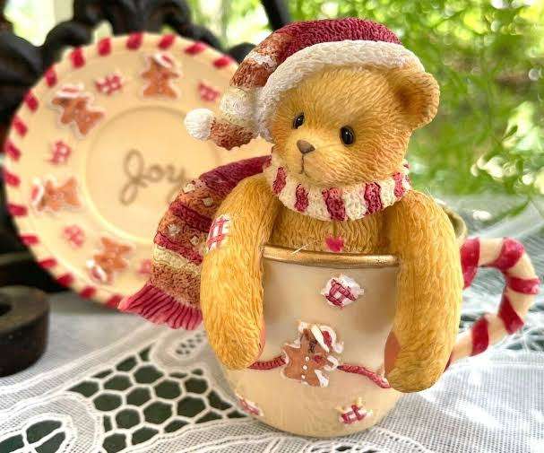 Teddies Cherished Teddies 269832 `Jordan` Cocoa Mug  1997 Priscilla Hillman Teddies