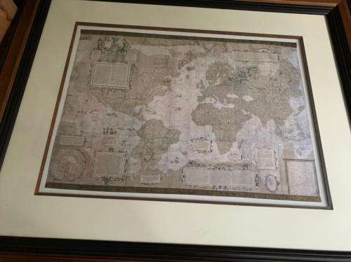 Gerard Mercator World Map 1569 Lithograph Print Map