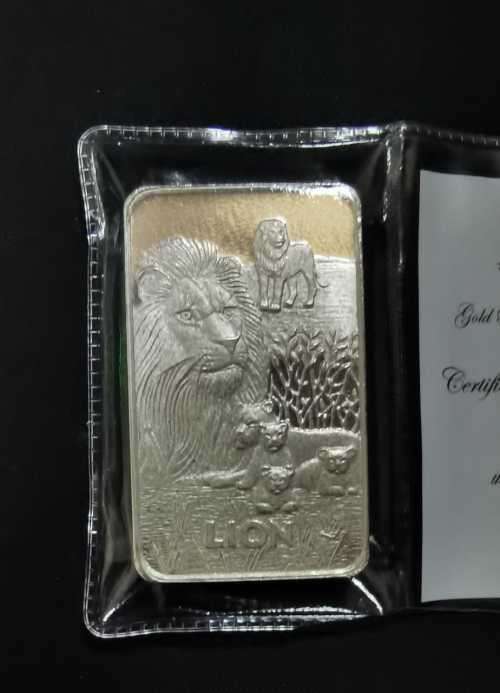100g 99.9 Fine Silver Bar Big 5 Lion *unique*