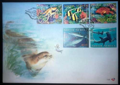 South Africa 2001 FDC 7.32 and 7.33 Marine Life