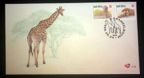 South Africa 1998 FDC 6.75 Redrawn Definitives Giraffe Hyena