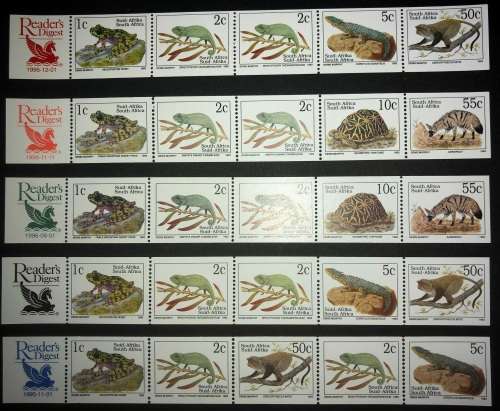South Africa 1995 Readers Digest Strips x 5 Colour Logos