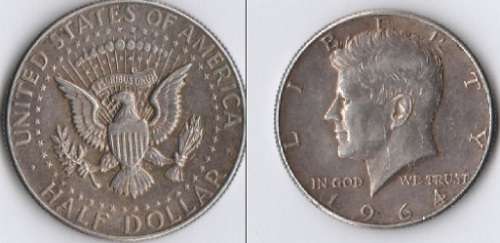 USA 1964 Kennedy 90% Silver Half Dollar Good Detail and very collectable  - @ R1 no reserve