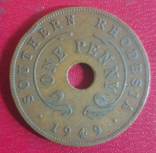 RARE 1949 SOUTHERN RHODESIA 1 PENNY - WWII GEORGE VI ERA - only 1 440 000 minted @ R1 NO RESERVE