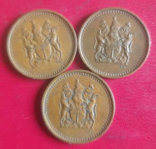 COLLECTION - HIGH GRADE 1970 , 1971 , 1975 RHODESIA 1  CENT @ LOW START PRICE