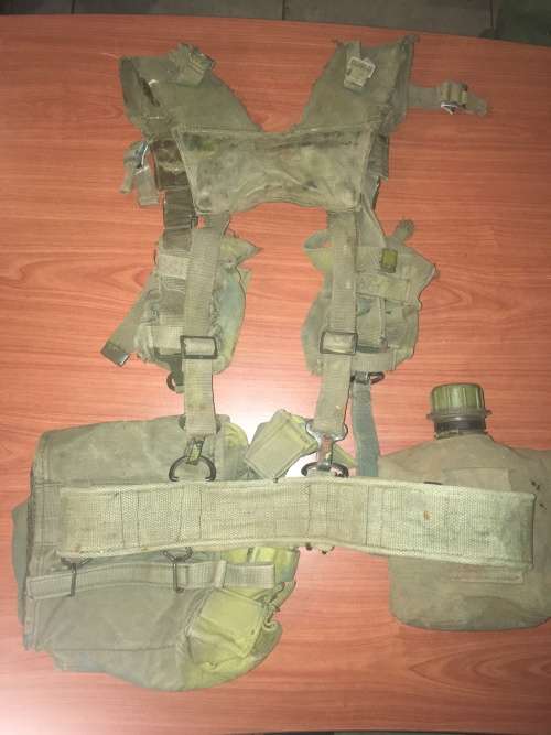 Rhodesian Army webbing, yoke and pouches