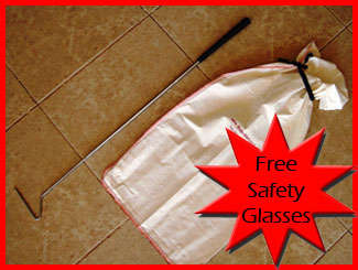 SNAKE HOOK and SNAKE BAG. 40" COMBO. (1.0m) Steel Snake Hook with Rubber handle. NEW