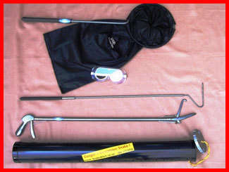 SNAKE Handling Set. 1.m Aluminium tong, 1.0m hook ,snake bagger and Ventilated Tube
